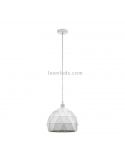 Lámpara colgante Roccaforte blanca mediana 1xE27  Ø30cm