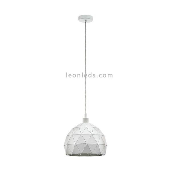 Lámpara colgante Roccaforte blanca mediana 1xE27  Ø30cm