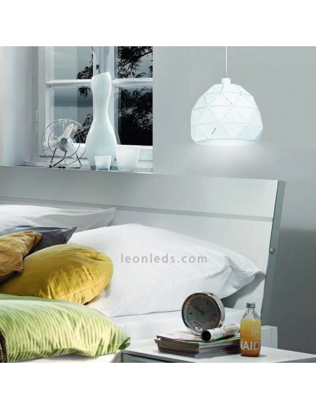Lámpara colgante Roccaforte blanca mediana 1xE27  Ø30cm Eglo