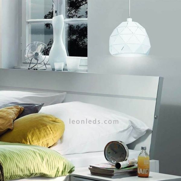 Lámpara colgante Roccaforte blanca mediana 1xE27  Ø30cm Eglo