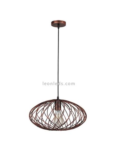 Lámpara colgante ovalada metal Cormoran Fabrilamp | LeonLeds Iluminación