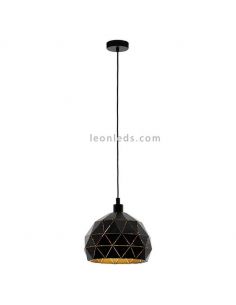 Lámpara de techo E27 Roccaforte  Ø40cm negra y dorada