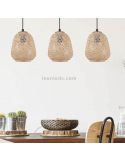 Lámpara colgante Dembleby natural 3 luces de madera Eglo