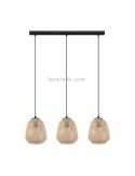 Lámpara colgante Dembleby natural 3 luces de madera