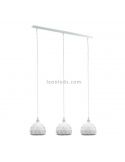 Suspension Roccaforte blanche avec 3 abat-jour