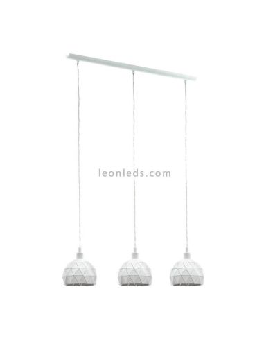 Lámpara colgante Roccaforte blanca 3 pantallas