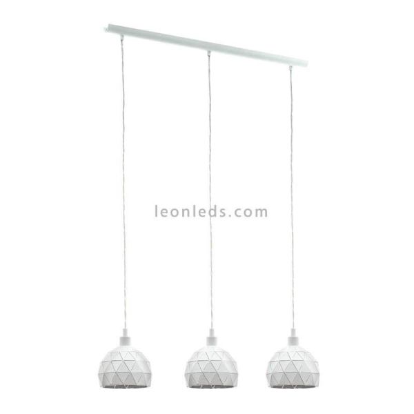 Suspension Roccaforte blanche avec 3 abat-jour