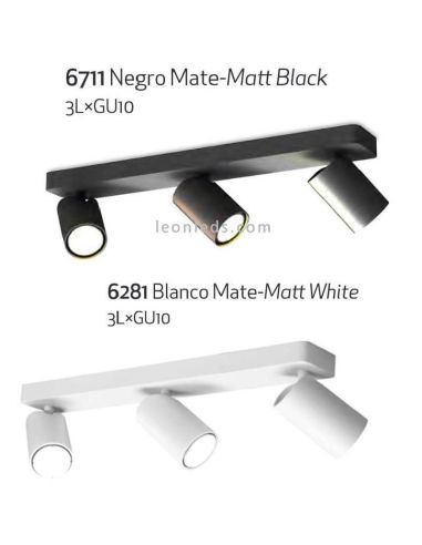 Réglette avec 3 Spots orientables 45...