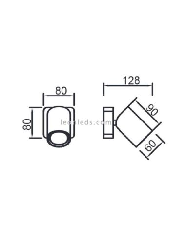 Candeeiro superfície 1L orientável...