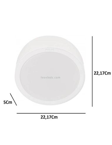 Luminária de teto LED redonda, potência 24 W, série Meson Surface, medidas Philips | Iluminação LeonLeds