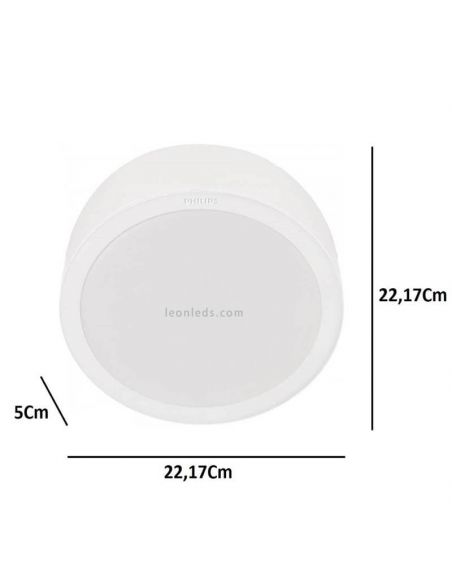 Plafón LED redondo potencia 24W serie Meson Surface medidas Philips | LeonLeds Iluminación