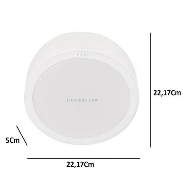 Plafonnier LED rond, puissance 24W, série Meson Surface, dimensions Philips | Éclairage LeonLeds
