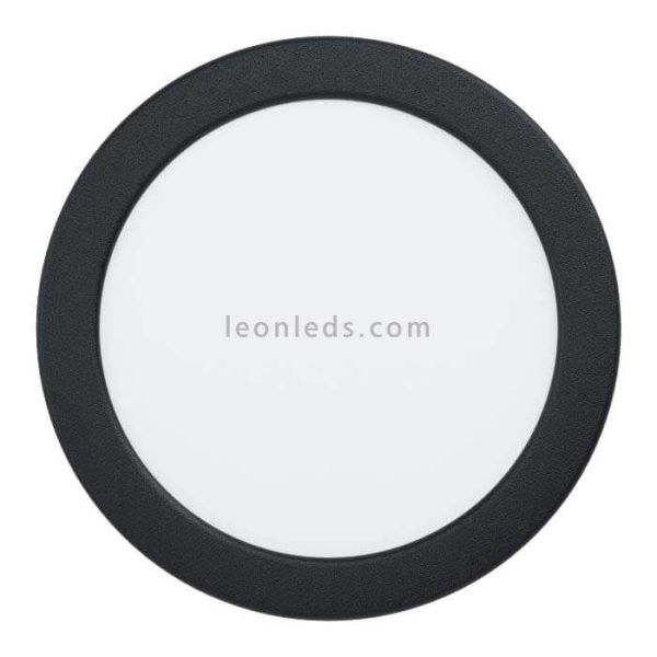 Downlight LED preto redondo embutido Fueva 5 IP44 10,5W