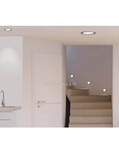 Downlight LED preto redondo embutido Fueva 5 IP44 10,5W 2