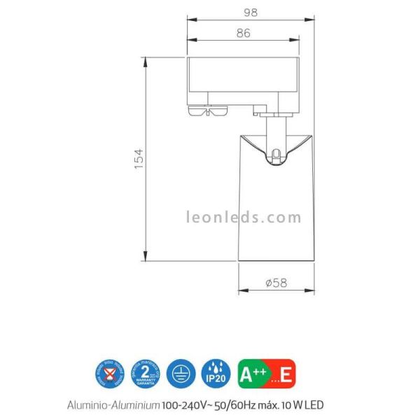 Spot rail orientable 360º pour rail...