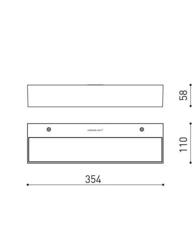 Medidas del aplique LED de pared interior Rec Double de Arkoslight | Leonleds