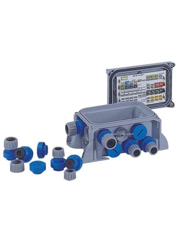 Caja estanca de conexiones para instalaciones de 12V y 24V con tomas y tapas 175020 Vignal | LeonLeds