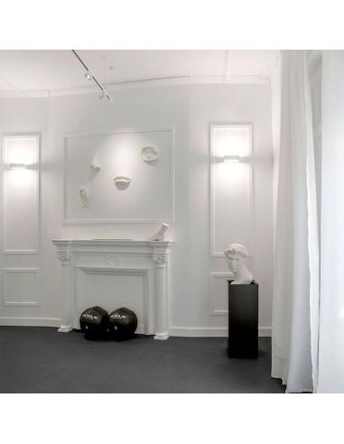 White Rec Double Mini arandela de parede interior por salão Arkoslight | leonleds