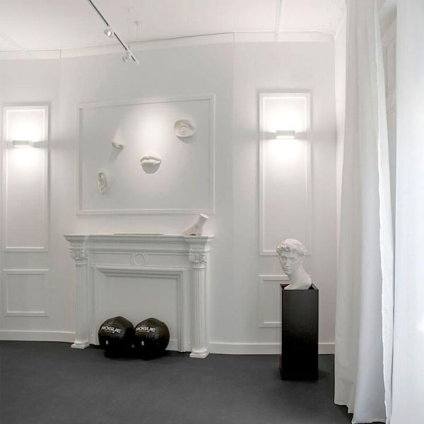 Aplique de pared interior Rec Double Mini blanco de Arkoslight hall | Leonleds