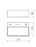 Dibujo dimensional del aplique de pared Rec Double Mini de Arkoslight | Leonleds