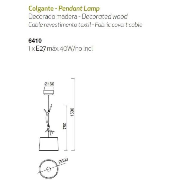 Lámpara rústica pequeña de techo...