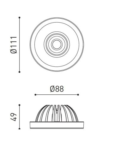 Dimensiones de la lámpara Lark-111 de Arkoslight | LeónLeds.com