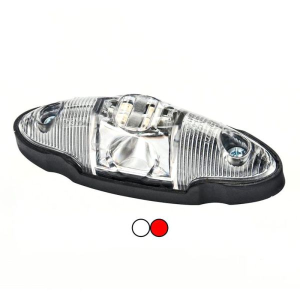 Piloto Lateral Fristom FT038 LED 2 Funciones Blanco y Rojo Ovalado 12v 24v Agricultura Remolque Bañera | LeonLeds