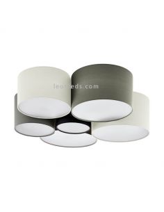 Plafón de techo textil multicolor grande Pastore 6xE27