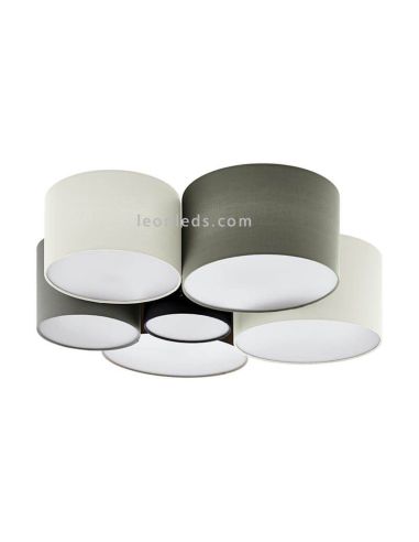 Luminária de teto grande multicolorida em tecido Pastore 6xE27