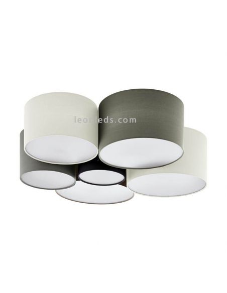 Plafón de techo textil multicolor grande Pastore 6xE27