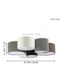 Plafón de techo textil multicolor grande Pastore dimensiones