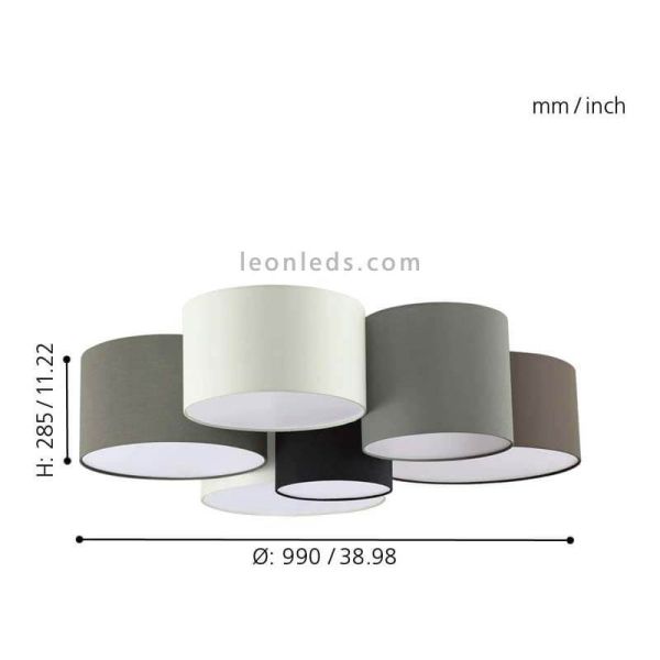 Plafón de techo textil multicolor grande Pastore dimensiones