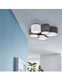 Plafón de techo textil multicolor grande Pastore 6xE27 Eglo Iluminación
