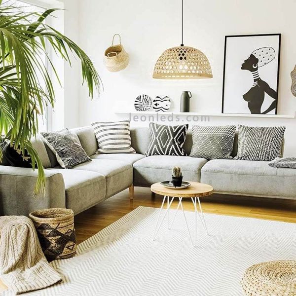 Lámpara colgante Claverdon de madera grande Eglo Iluminación