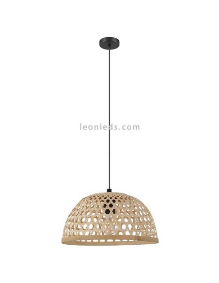 Lámpara colgante Claverdon de madera grande Ø49,5cm