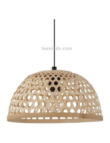 Lámpara colgante Claverdon de madera grande Eglo