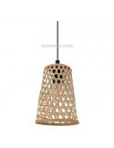 Lámpara colgante Claverdon de acero y madera pequeña Eglo 43252