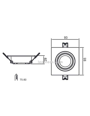 Aro empotrable cuadrado Lamborjini...