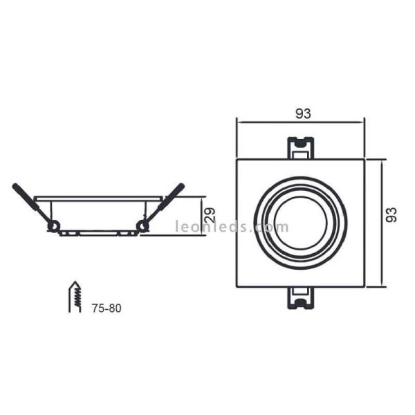 Aro empotrable cuadrado Lamborjini...