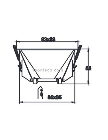 Anel encastrável quadrado fixo...