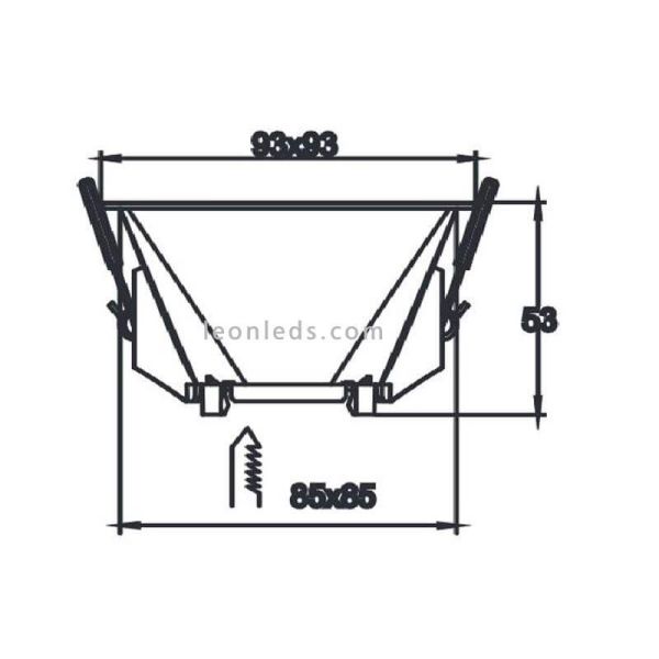 Aro empotrable cuadrado fijo...
