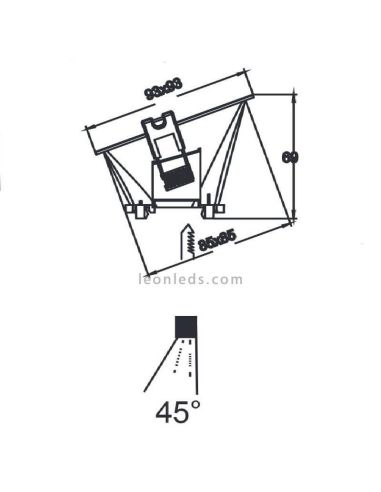 Anneau spot encastrable carrée fixe...