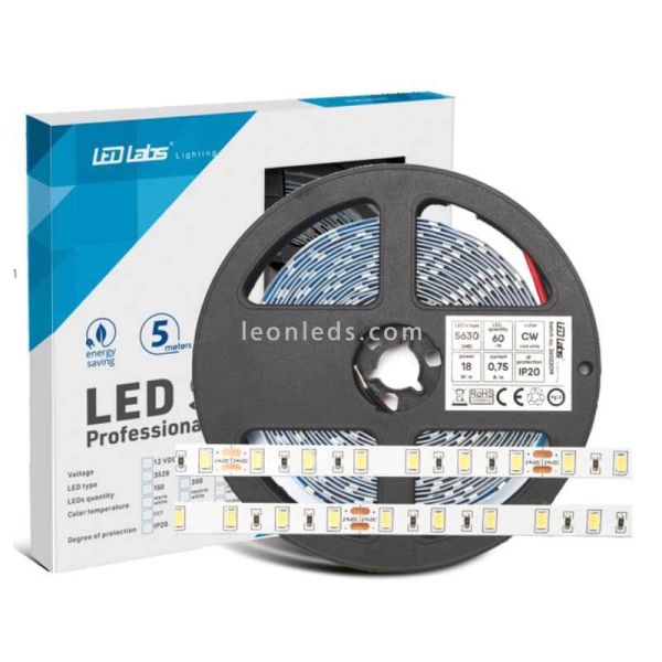 Tira LED 5630 18W/m 24V IP20 5Metros 100Lm/w corte cada 10cm