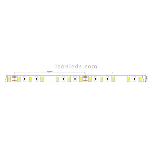 Tira LED 5630 18W/m 24V IP20 5Metros 100Lm/w dimensiones