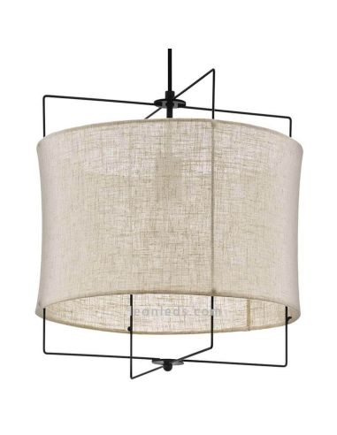 Suspension en lin et acier Bridekirk E27 Eglo | leonleds