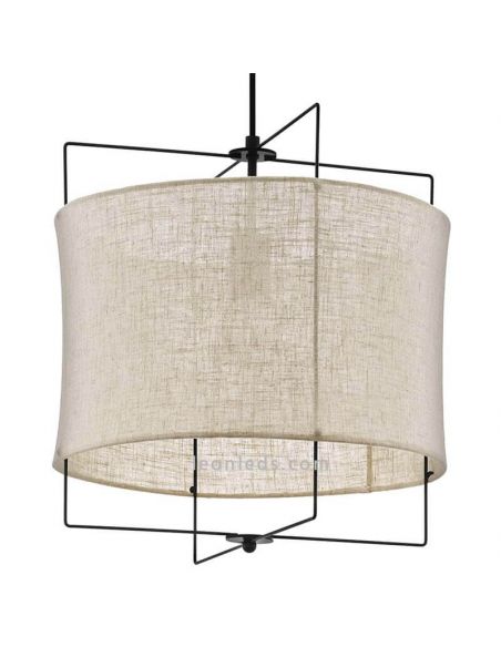 Suspension en lin et acier Bridekirk E27 Eglo | leonleds