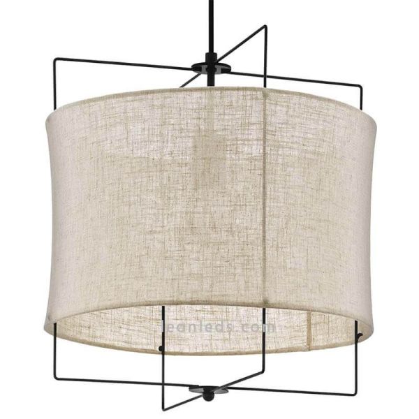 Lámpara colgante Bridekirk de lino y acero E27 Eglo | LeonLeds