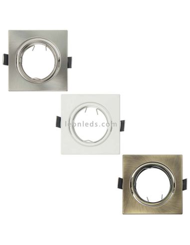 Aro empotrable orientable cuadrado 1xGU10 Magura Fabrilamp | LeonLeds Iluminación