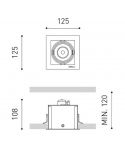 Dimensiones del foco con 1 luz Orbital Mini de Arkoslight | LeonLeds.com