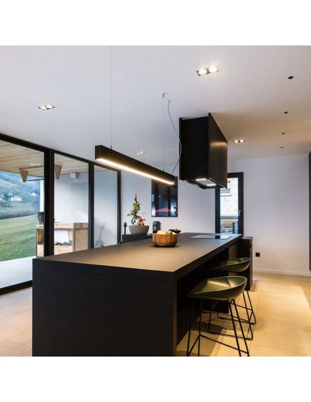 Foco Orbital Mini de Arkoslight empotrado en techo de cocina | LeonLeds.com